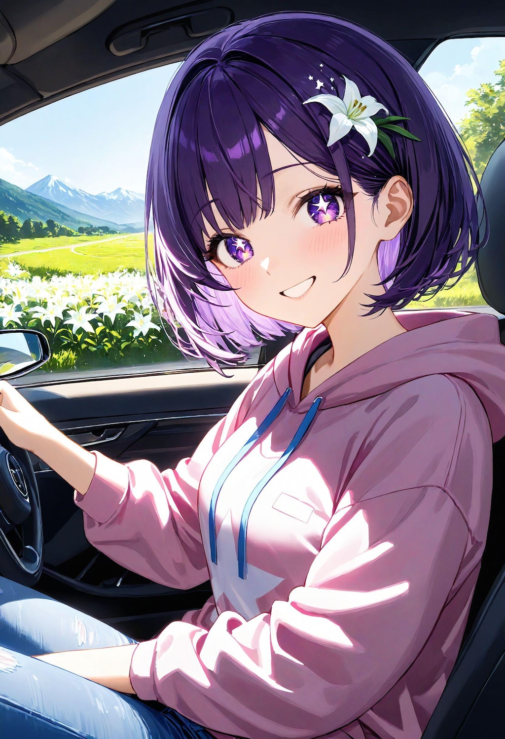 運転をするひまり