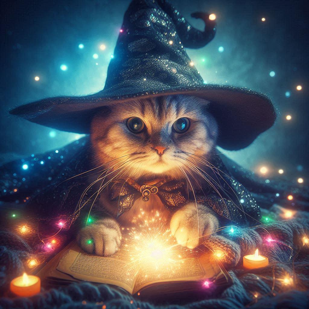 魔法使い猫 | の人気AIイラスト・グラビア