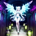 妖艶な光と神秘の階段を舞台にした光輝く羽をもつ妖精の舞 3枚目
