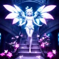 妖艶な光と神秘の階段を舞台にした光輝く羽をもつ妖精の舞 8枚目
