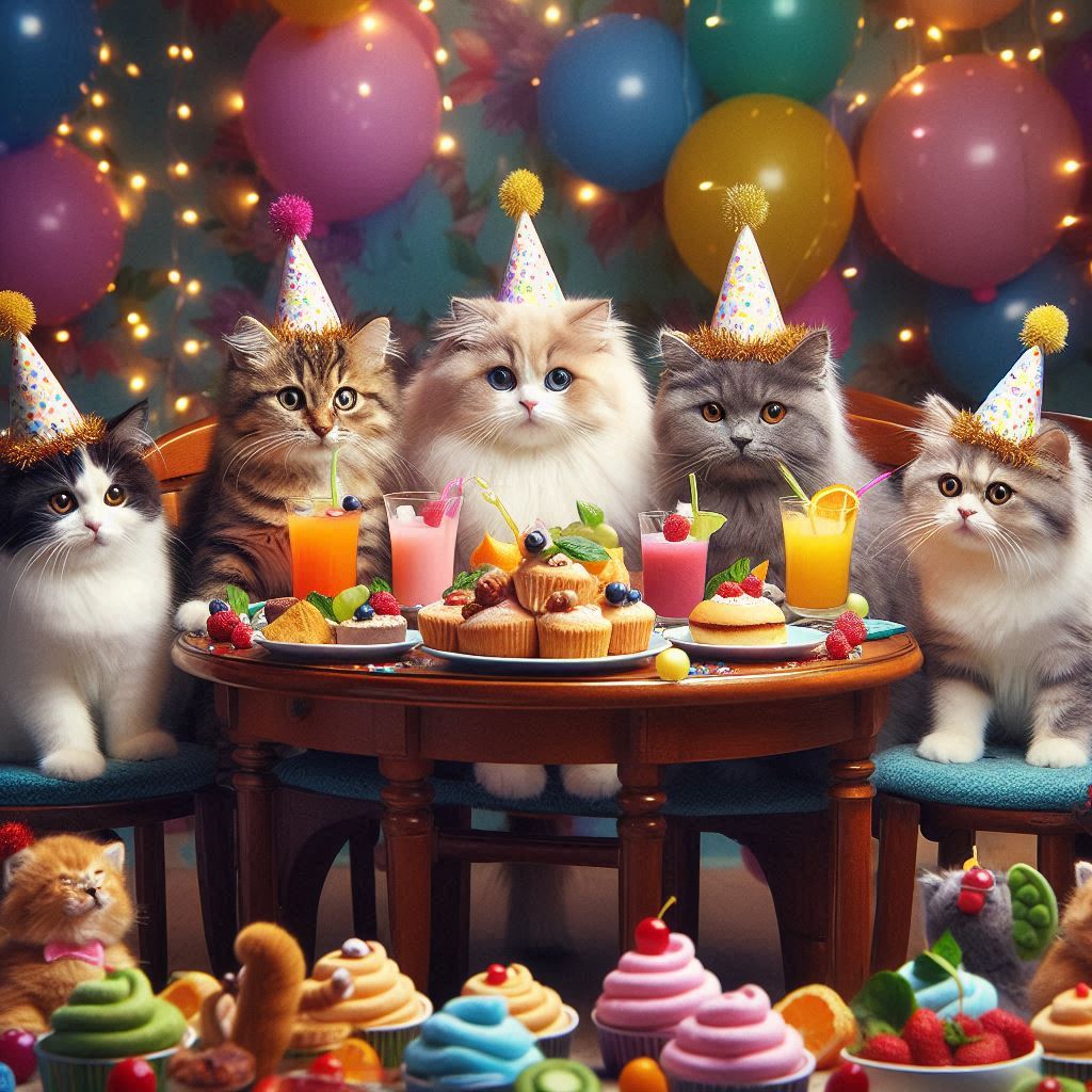 飲み会する猫 | の人気AIイラスト・グラビア