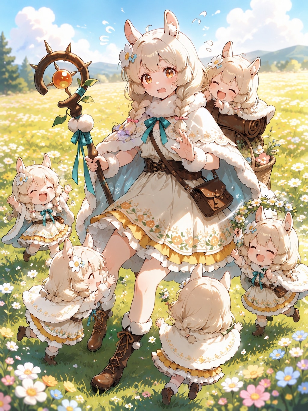 アルパカちゃんとちびキャラ