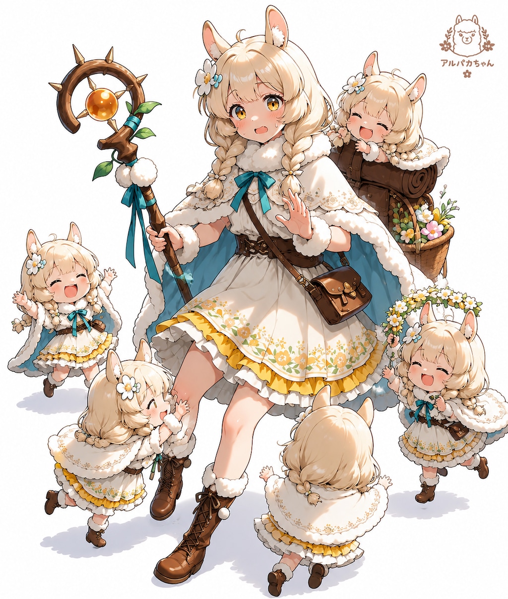アルパカちゃんとちびキャラ