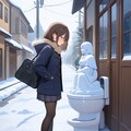道端にトイレの雪像 4枚目