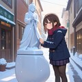 道端にトイレの雪像 5枚目