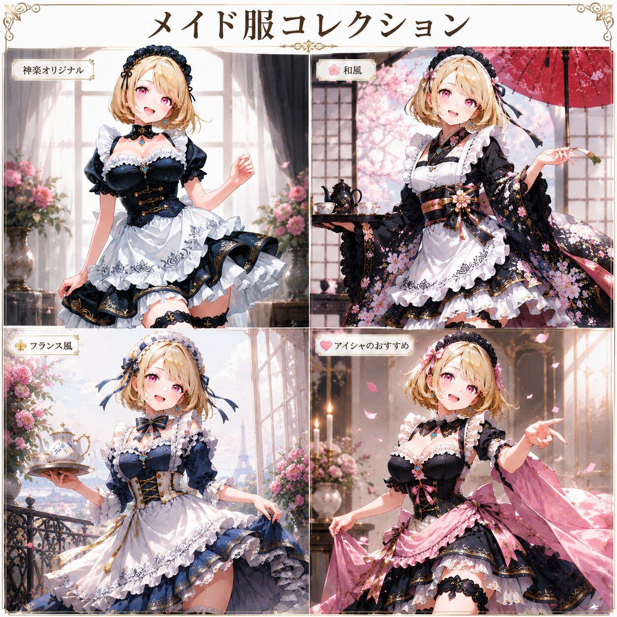 メイド服コレクション | の人気AIイラスト・グラビア