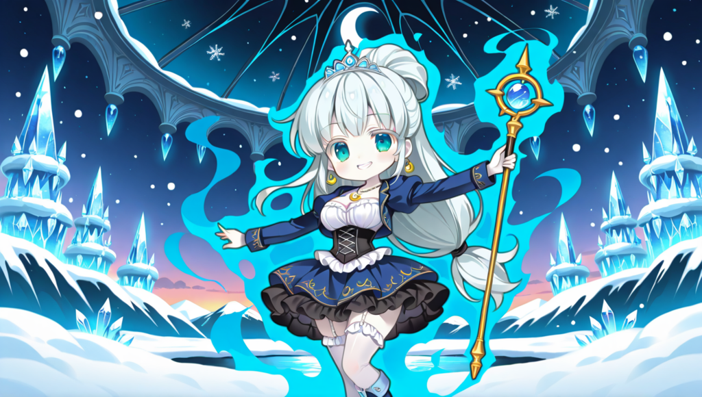 雪原にてオーラを纏い踊る