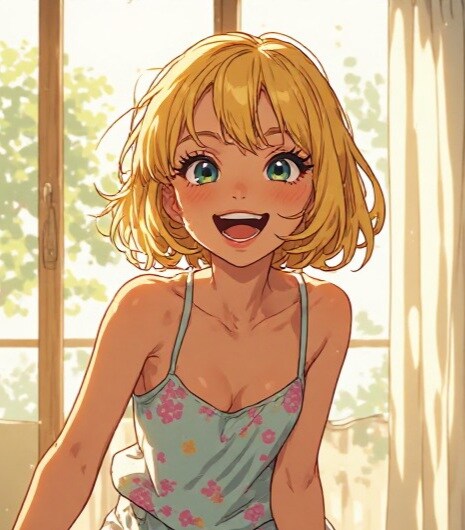 金髪ギャル　おはよ！起きて起きて！！