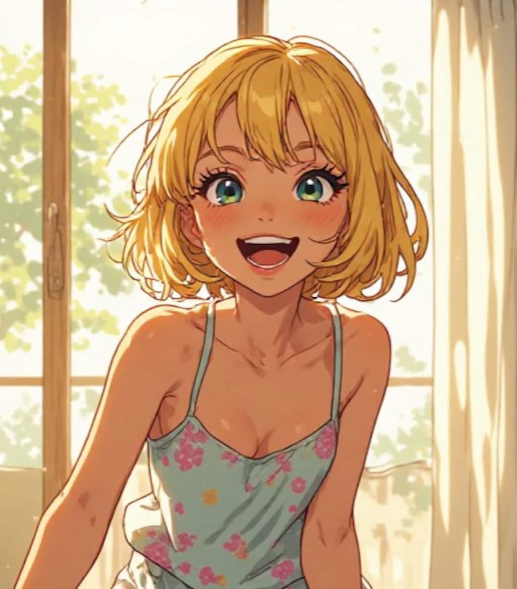 金髪ギャル　おはよ！起きて起きて！！