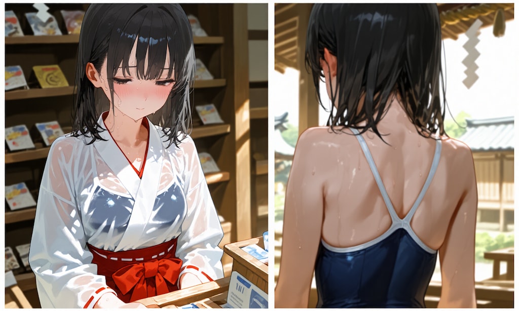 スクール水着巫女