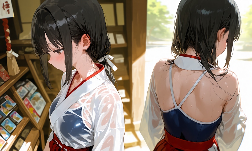 スクール水着巫女