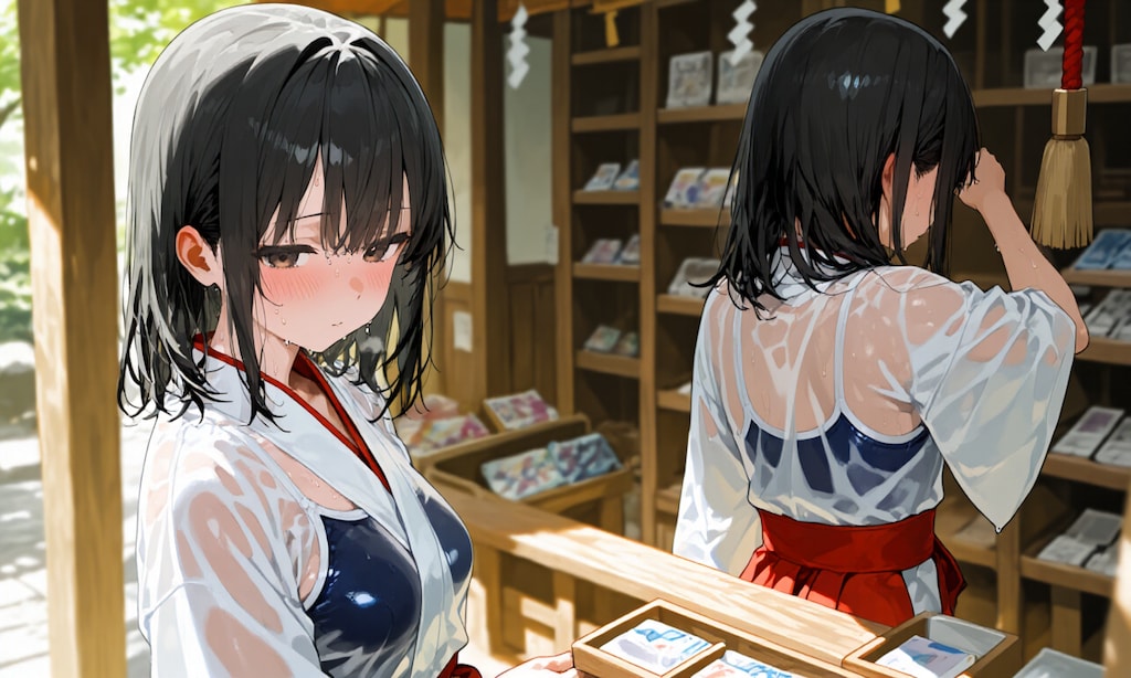 スクール水着巫女