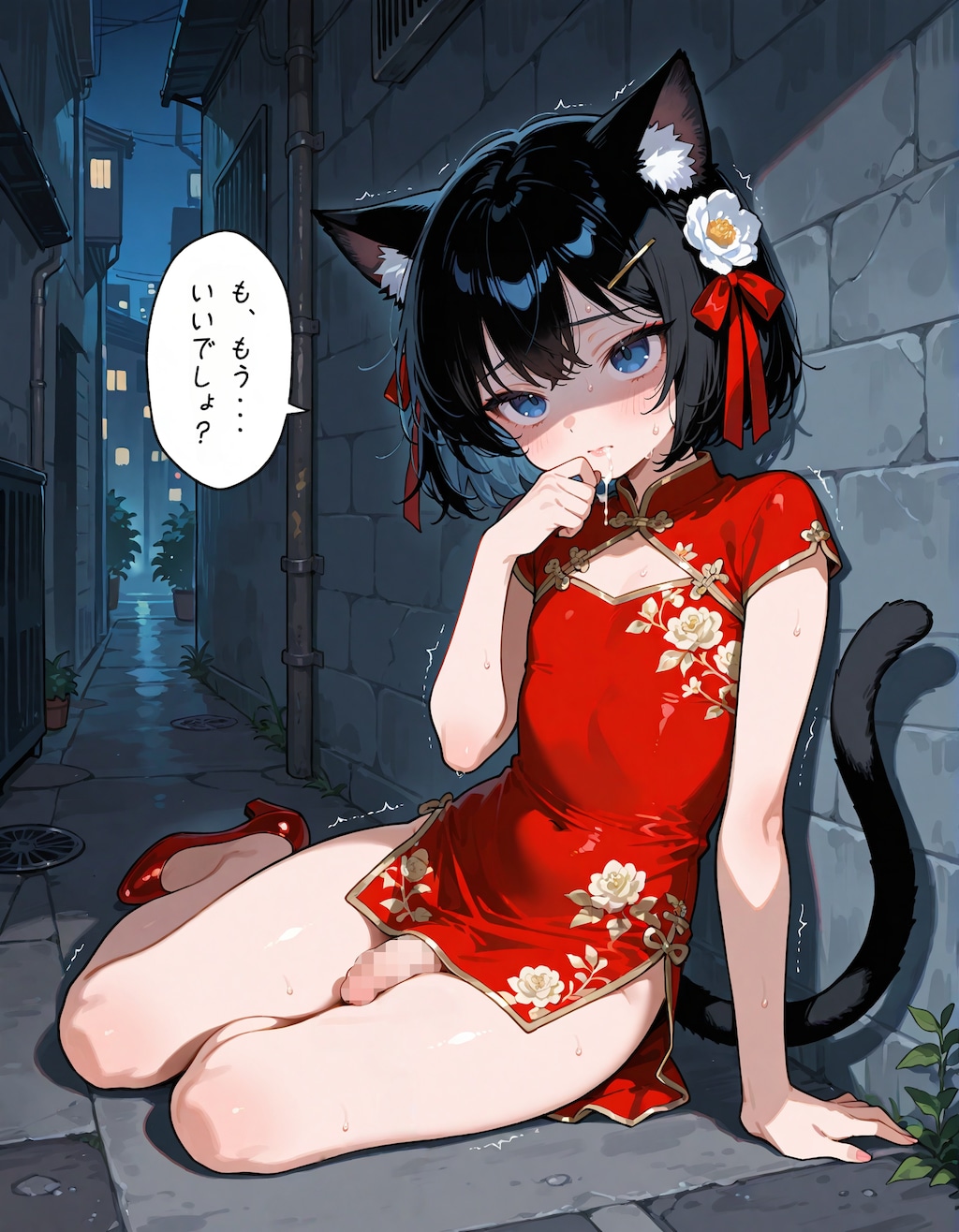 【漫画2】チャイナドレスのネコミミ男の娘6