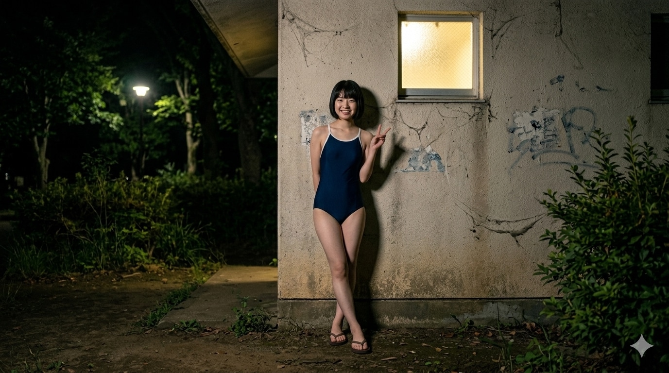 公園のトイレの裏で
