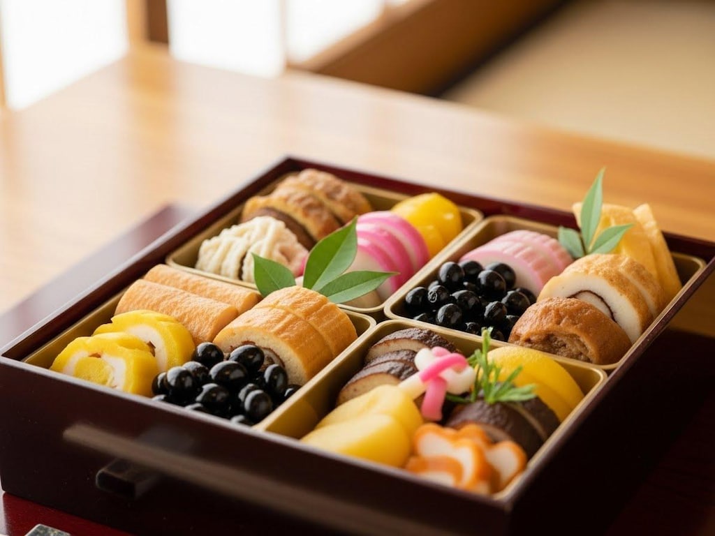 摩訶不思議食堂の三が日御節料理お化け料理人の伊達巻付き