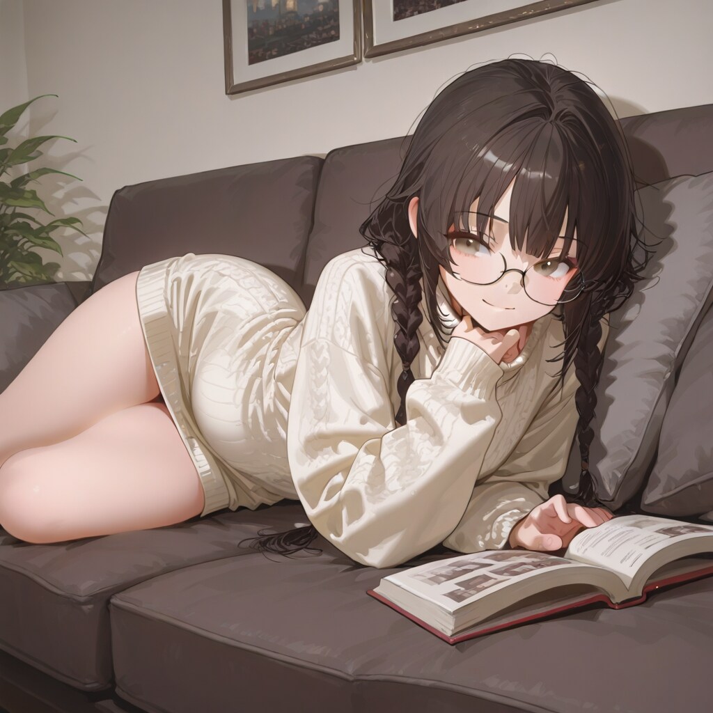 三つ編みちゃんとお家デート | の人気AIイラスト・グラビア