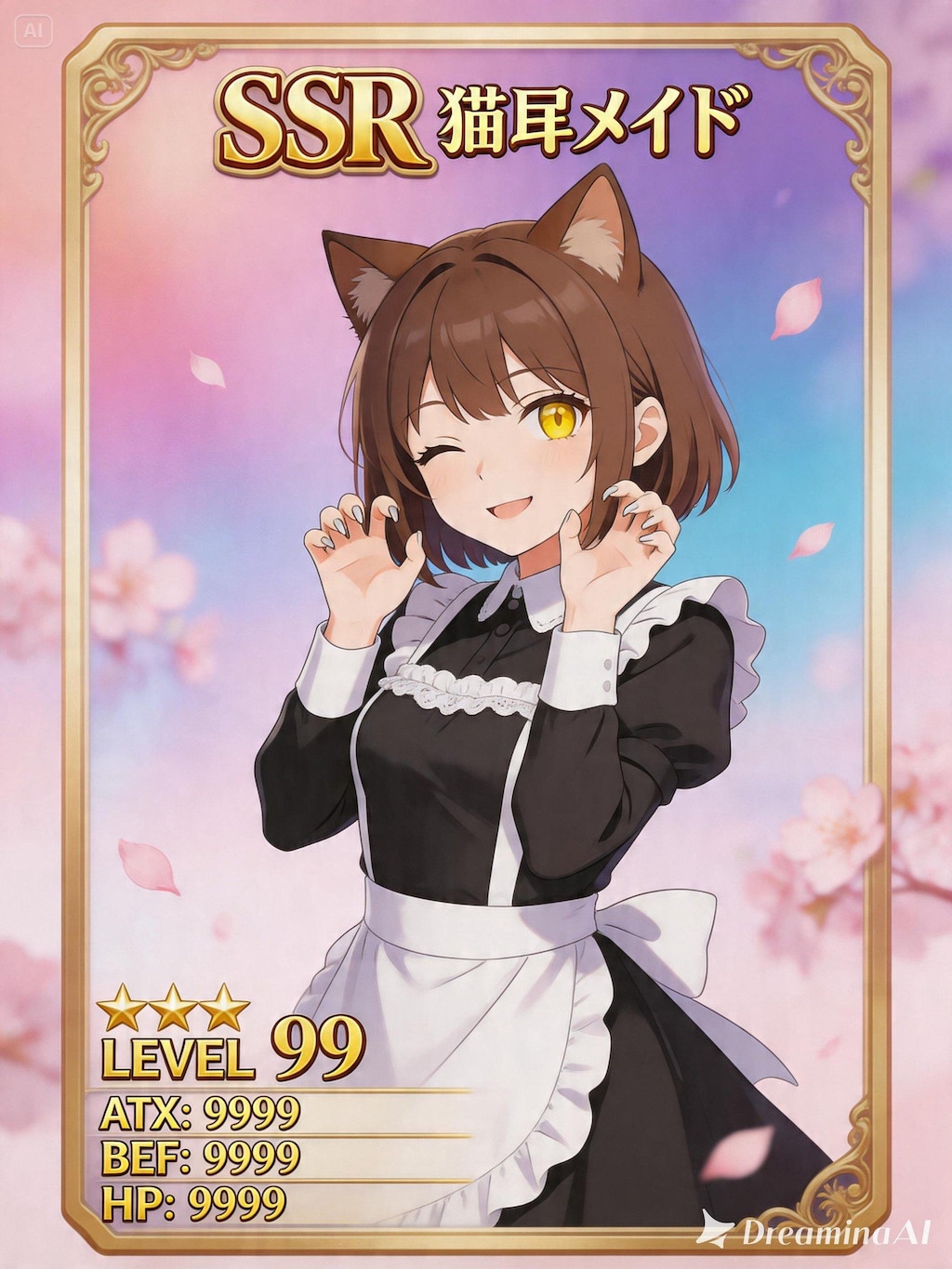 【#SSRカード】ＳＳＲ猫耳メイド（モデル: Seedream 5.0）