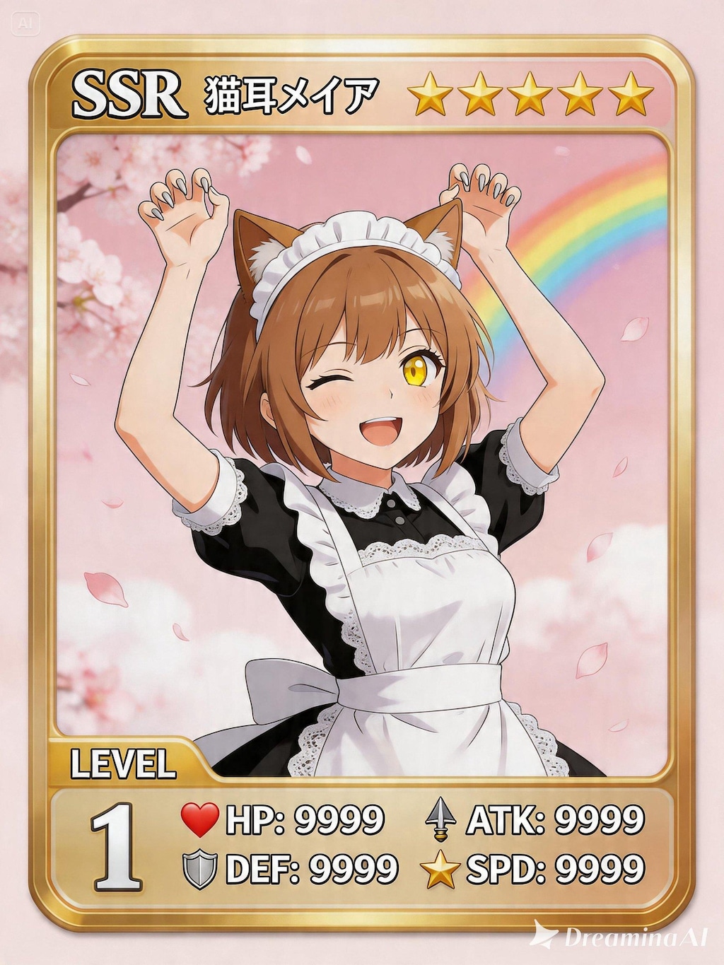 【#SSRカード】ＳＳＲ猫耳メイド（モデル: Seedream 5.0）