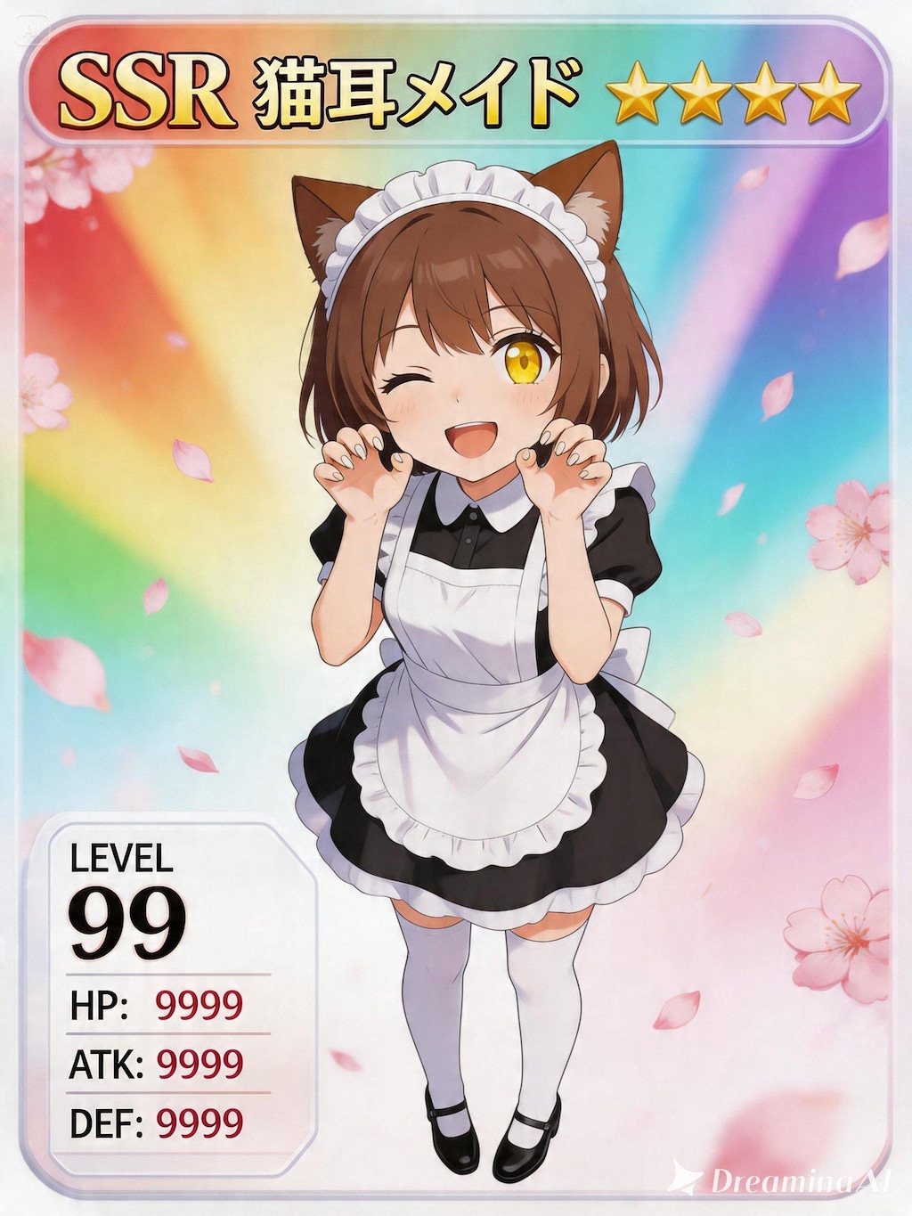 【#SSRカード】ＳＳＲ猫耳メイド（モデル: Seedream 5.0）