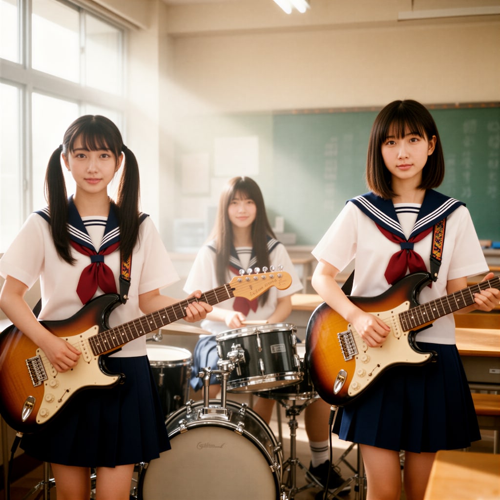 軽音楽部の女子高生