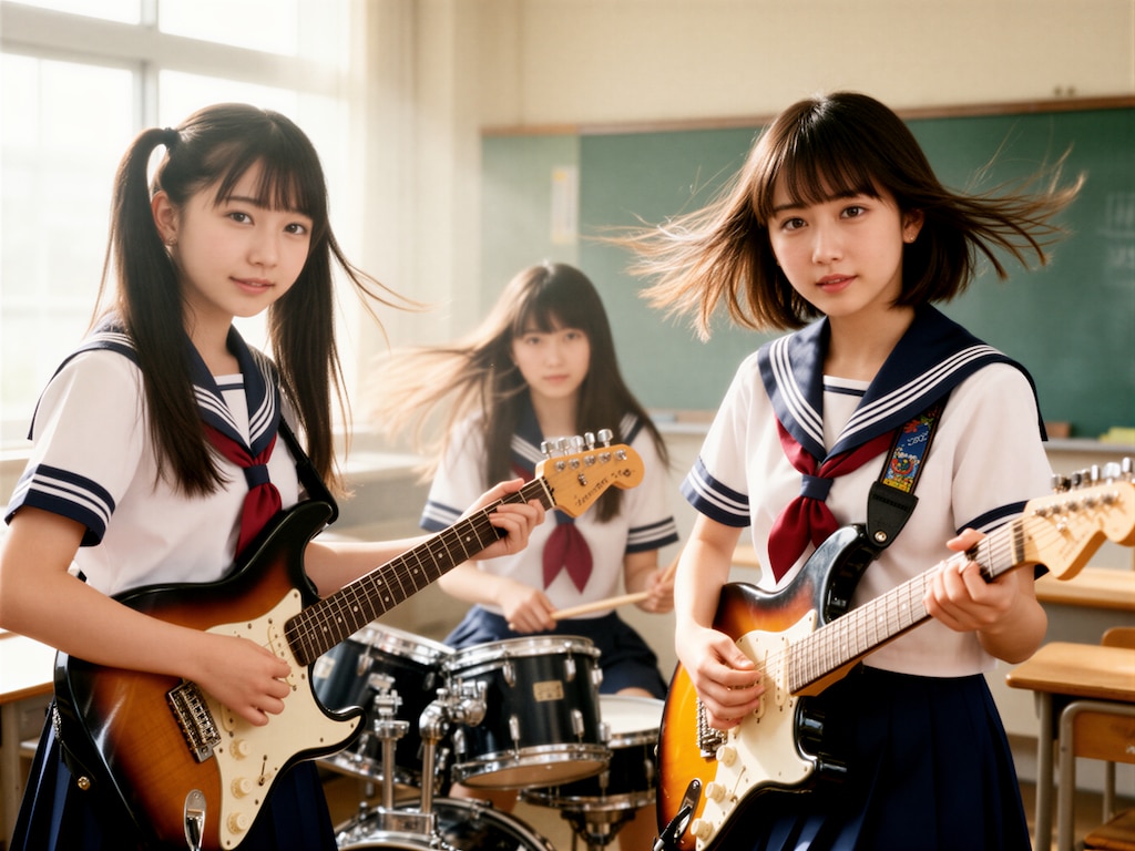 軽音楽部の女子高生
