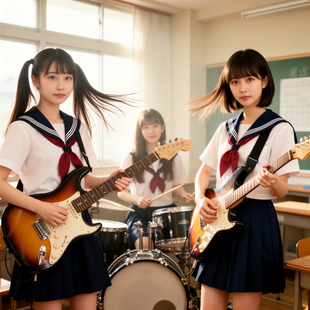 軽音楽部の女子高生