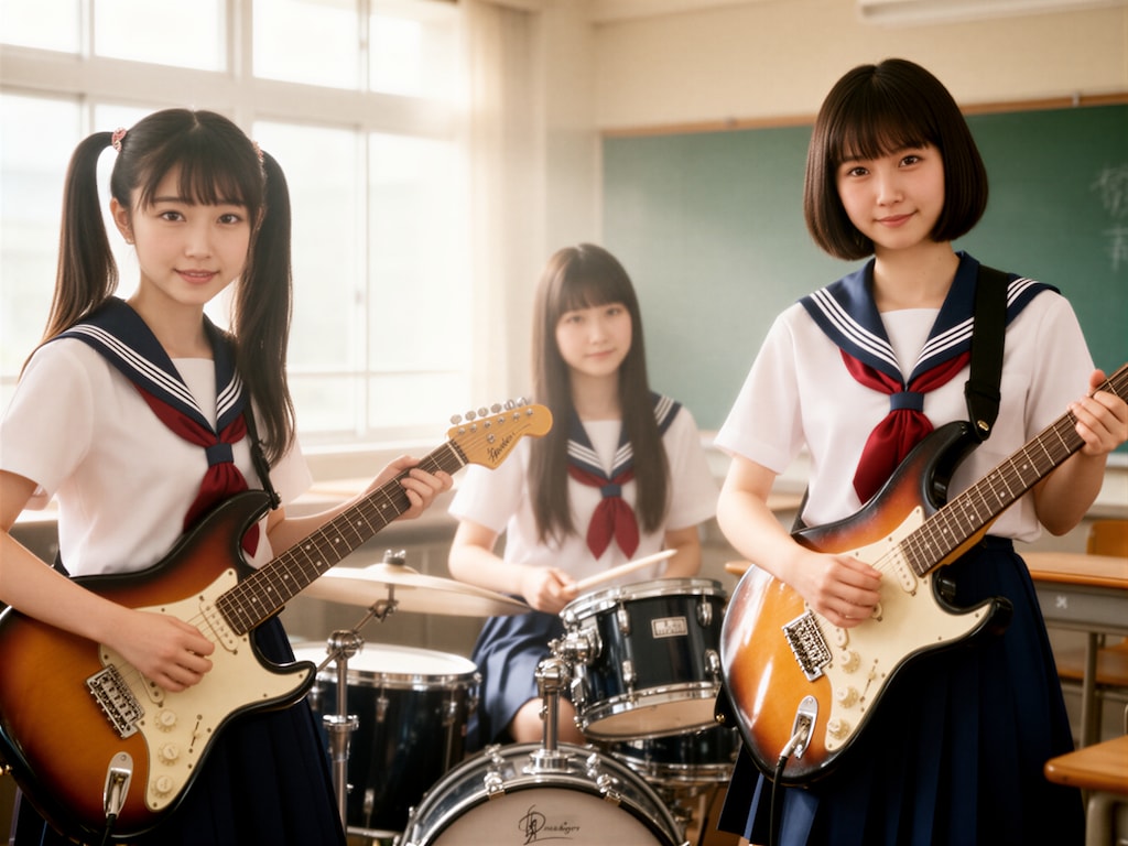 軽音楽部の女子高生