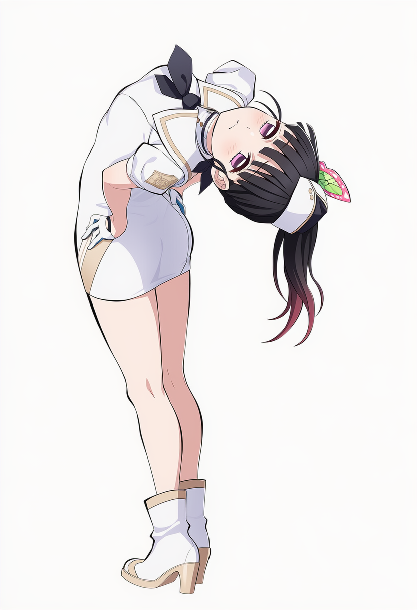 ブルアカオペレーター服　後ろ反り42 | の人気AIイラスト・グラビア