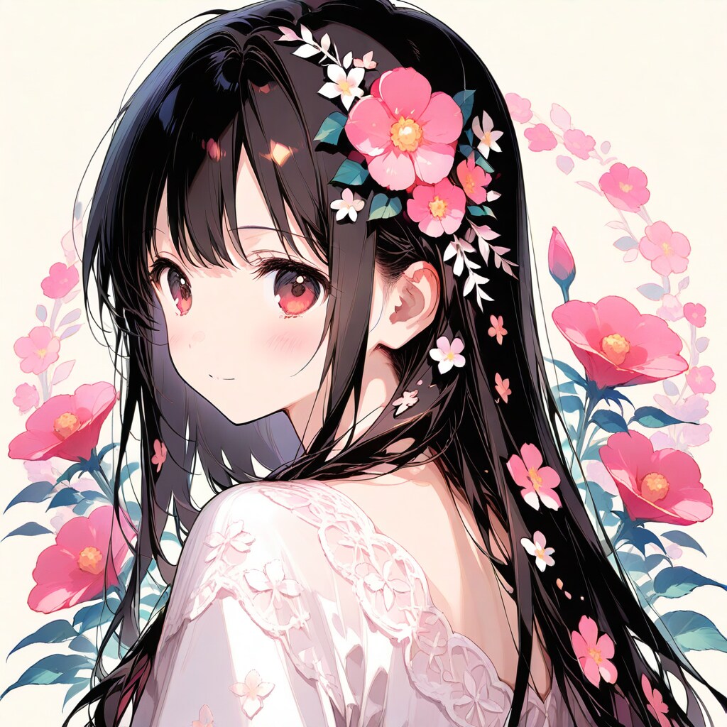 flower patterned hair