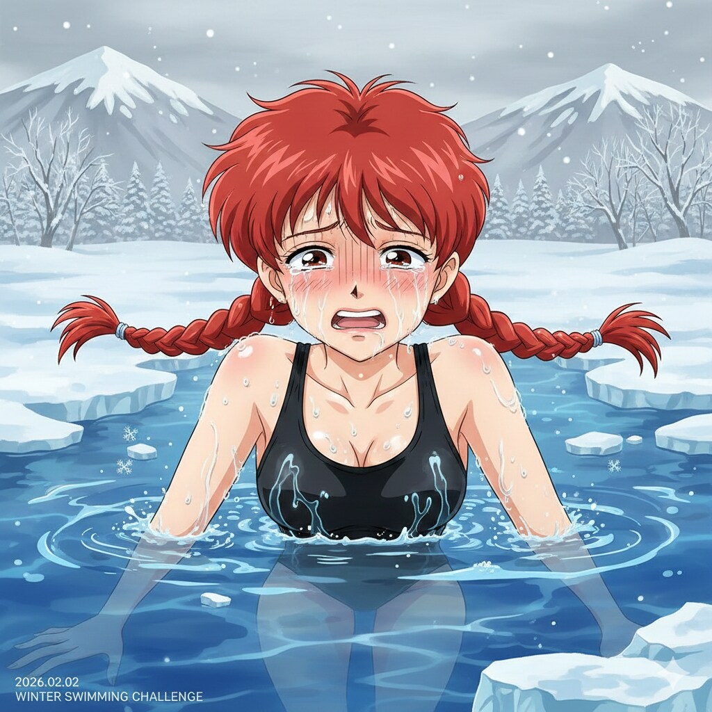 泣きべそ寒中水泳9