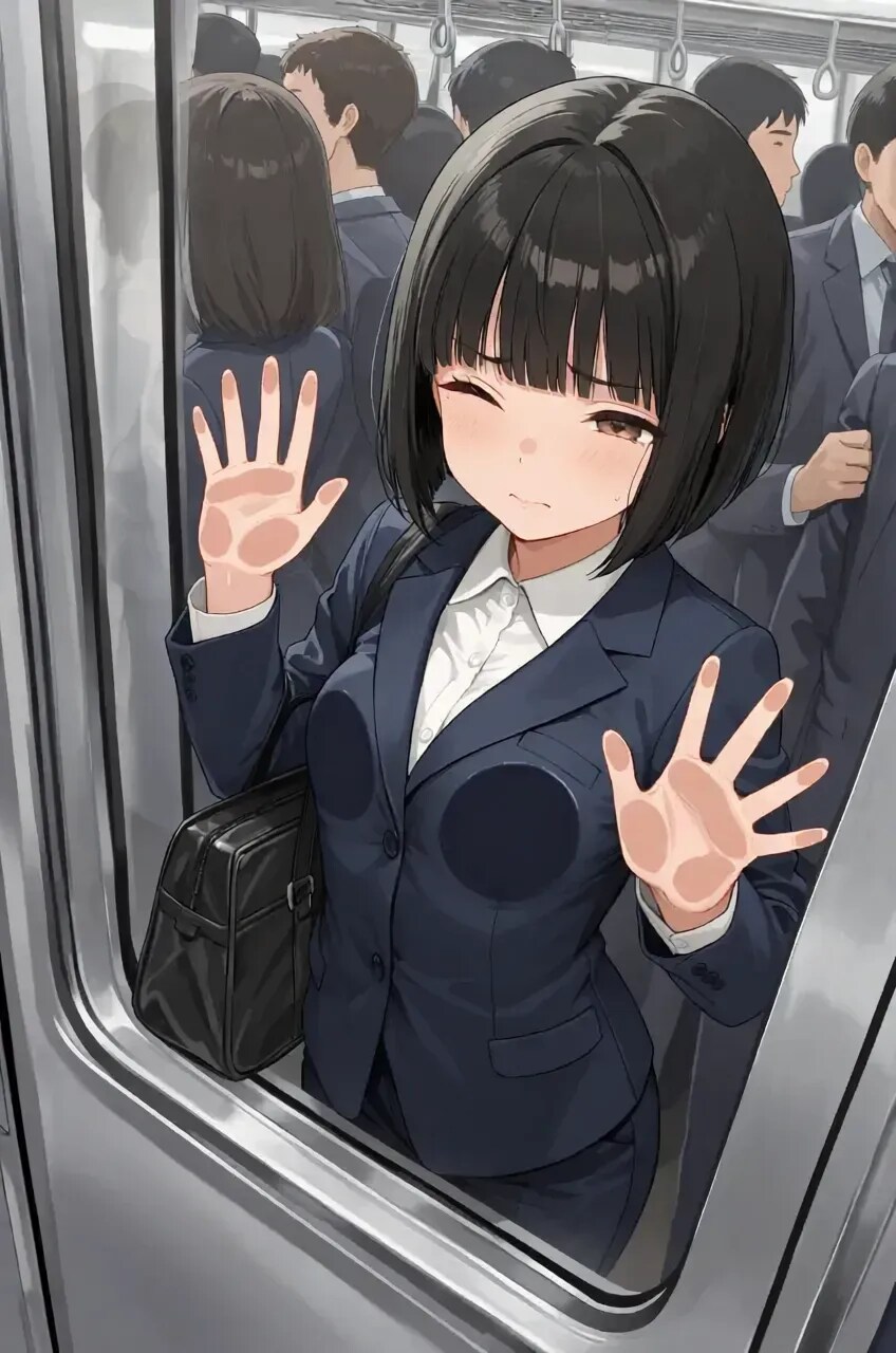 先輩ちゃんvs満員電車 | の人気AIイラスト・グラビア