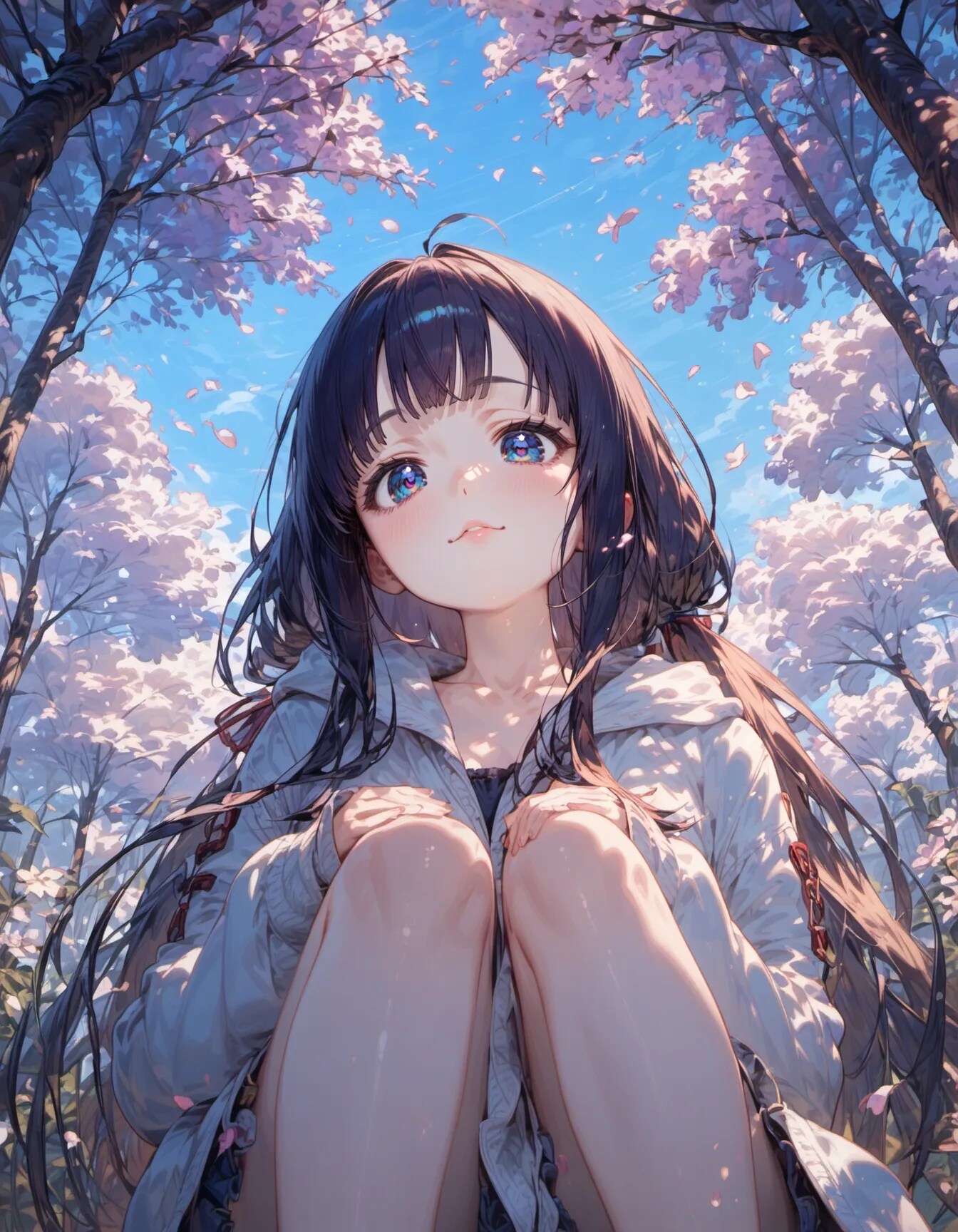Under a Sky of Falling Petals | の人気AIイラスト・グラビア