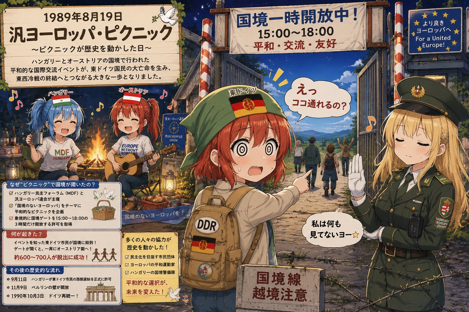 8月19日は鉄のカーテンに大穴が開いた日 | の人気AIイラスト・グラビア
