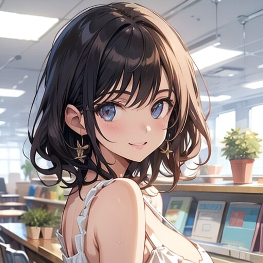 図書館にて