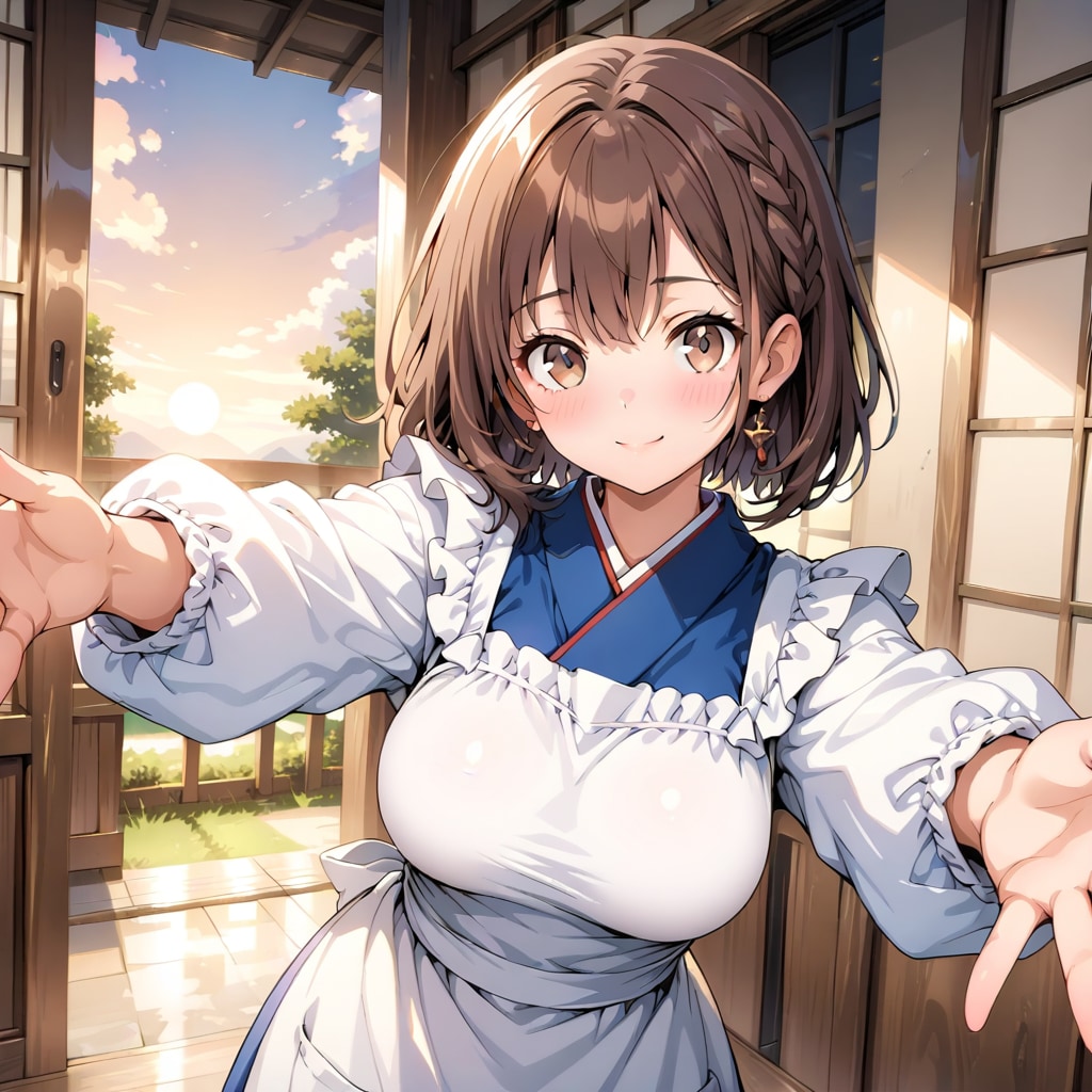 割烹着の妻　抱きしめて