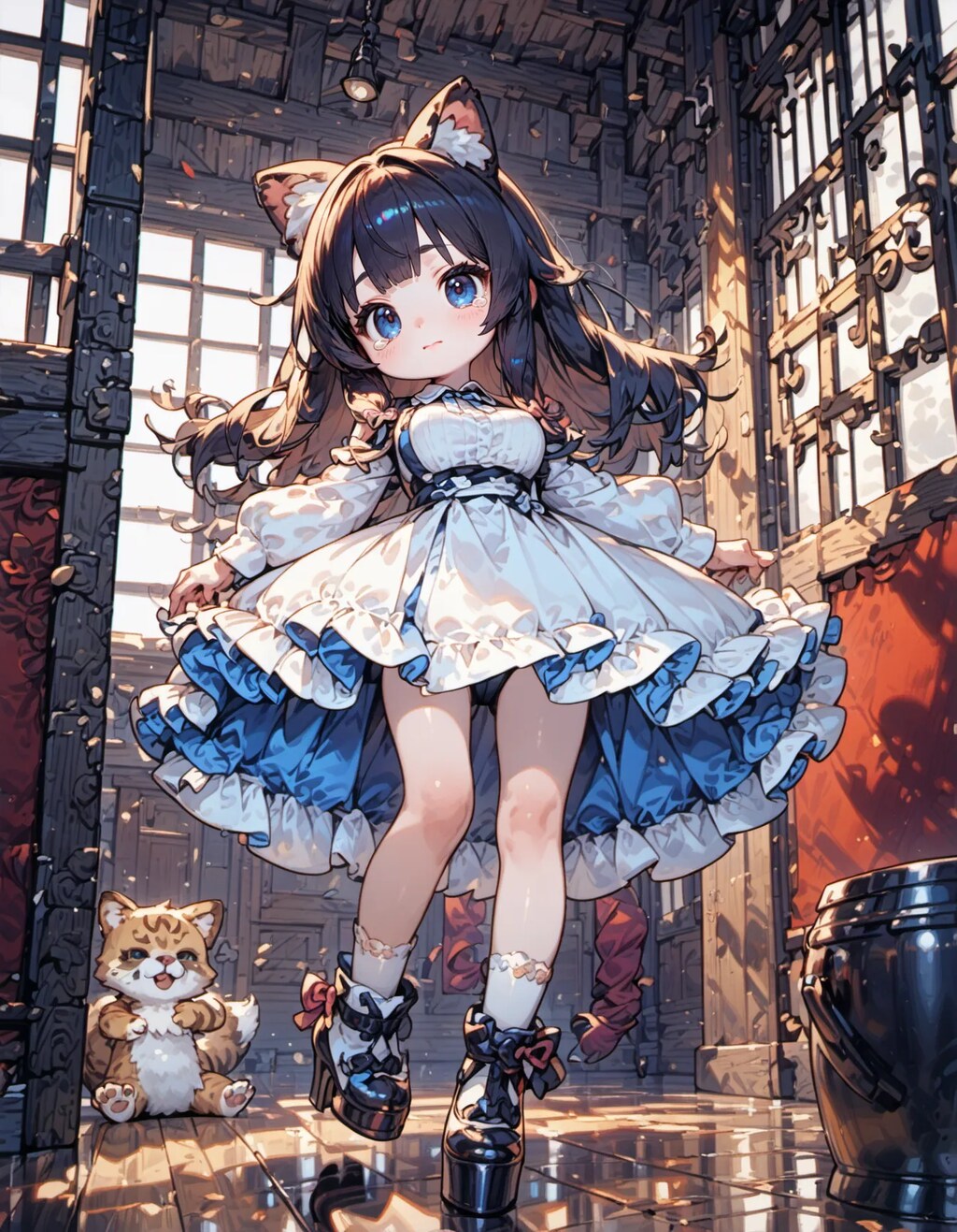 Cat-Girl's Elegant Stroll