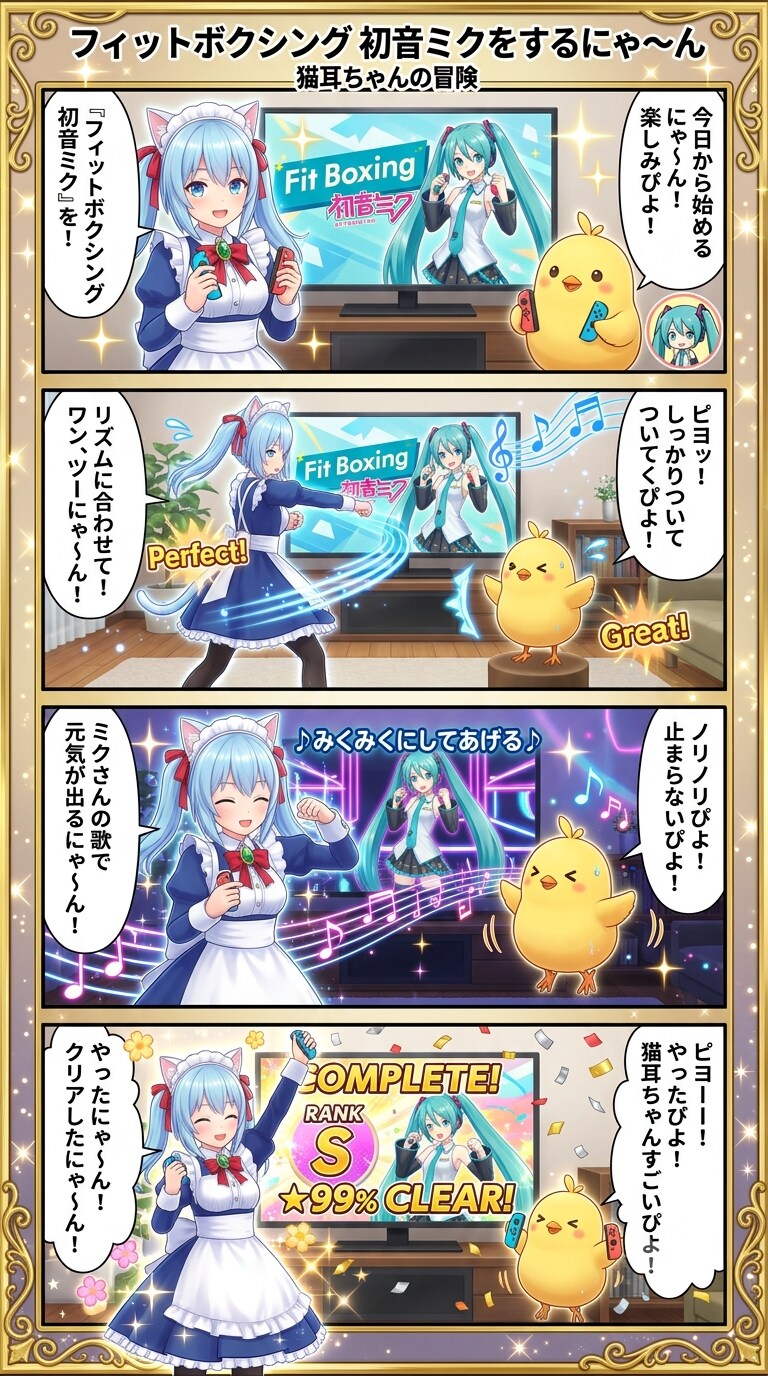 フィットボクシング初音ミクをするにゃ〜ん | の人気AIイラスト・グラビア