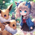 イーブイと小さな女の子 6枚目