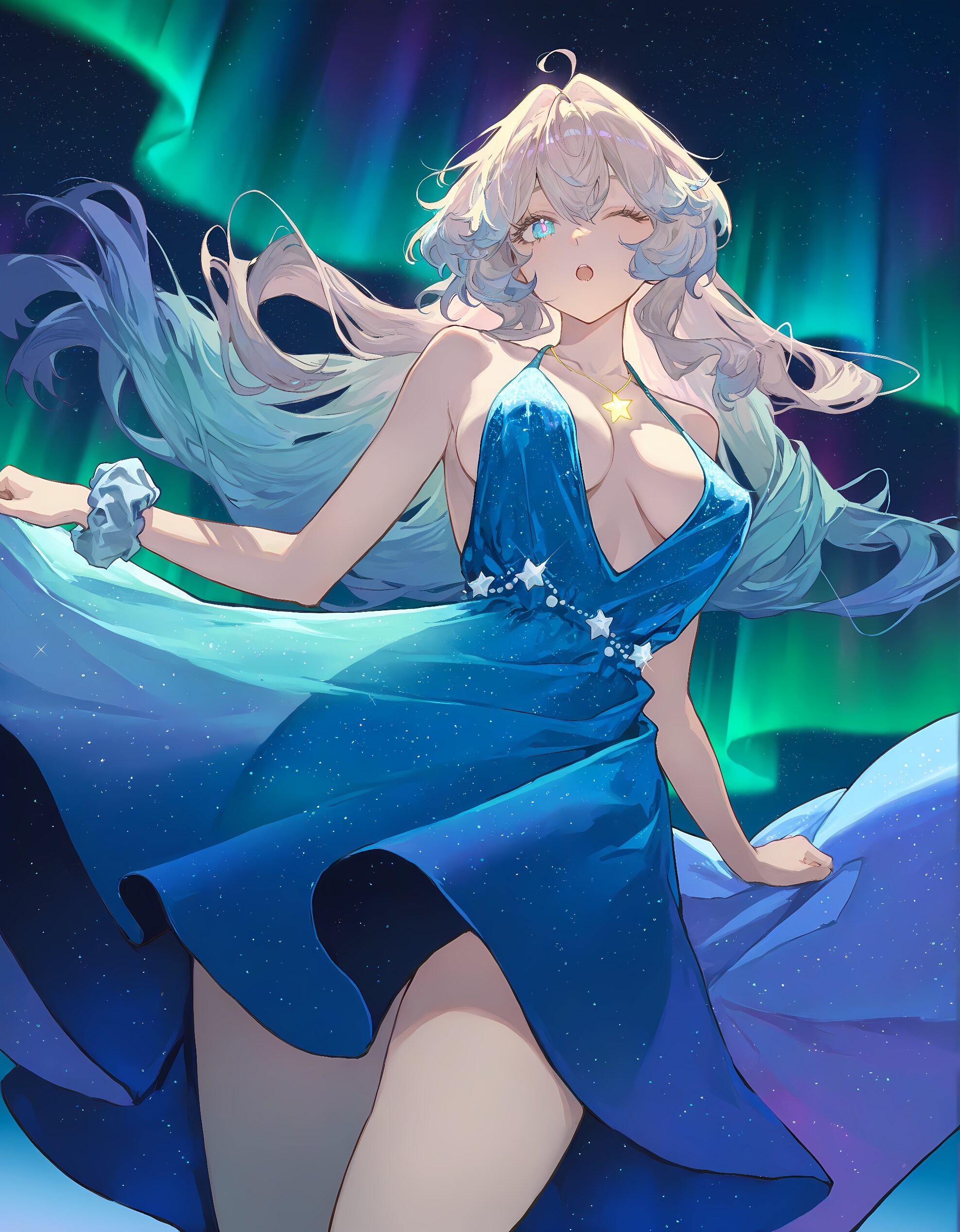 色彩移ろう潤み髪