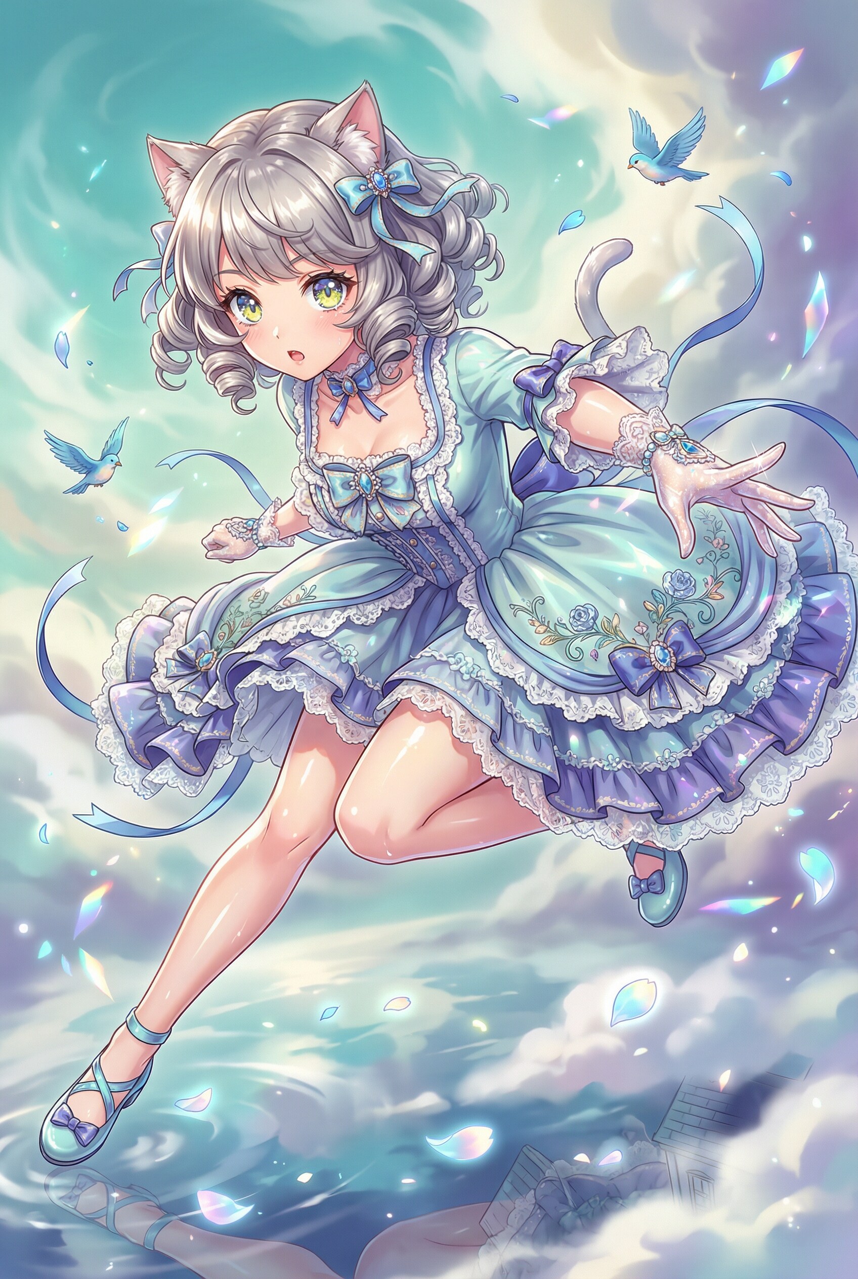 蒼翼舞う空猫 | の人気AIイラスト・グラビア