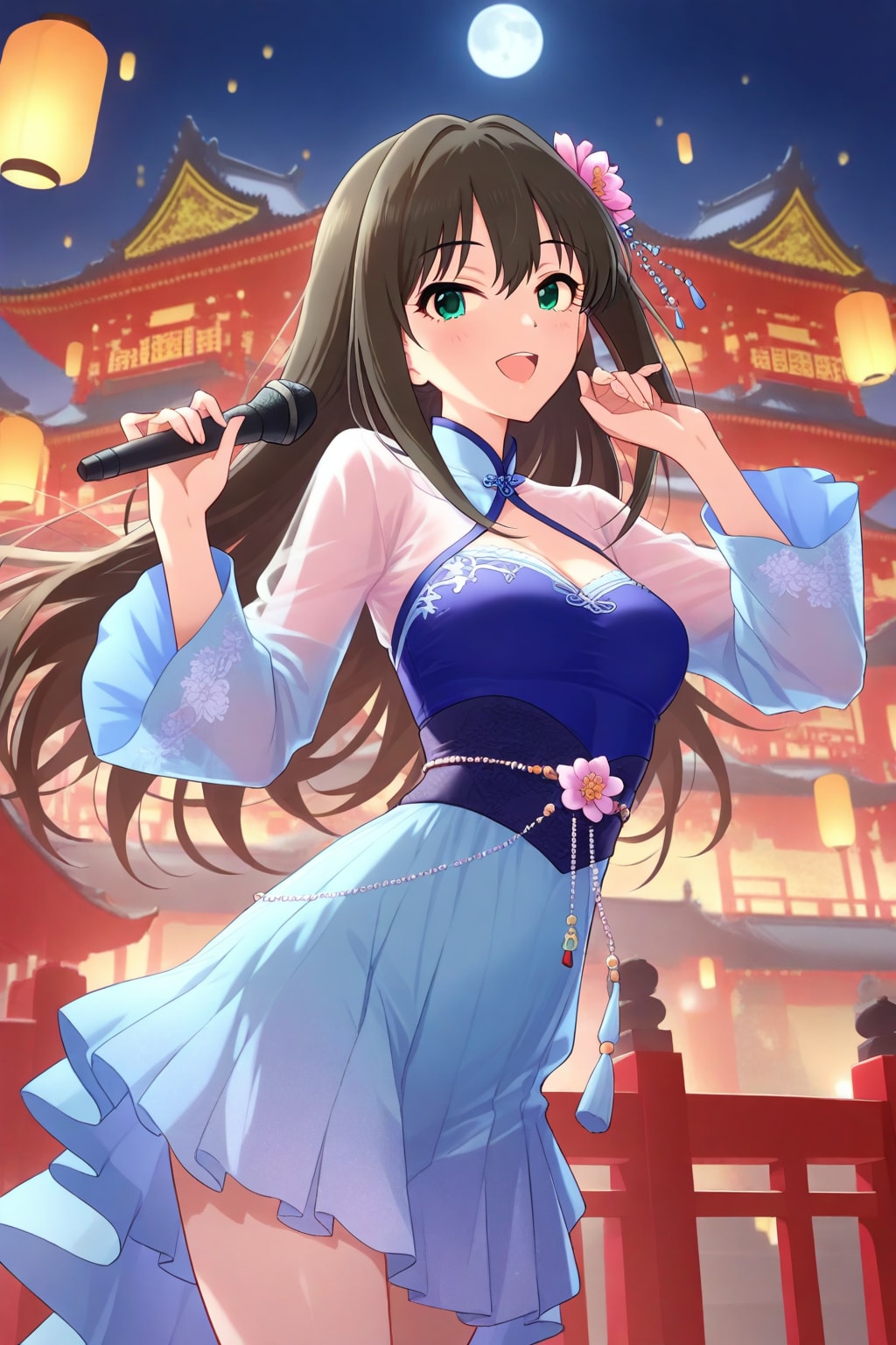漢服のしぶりんと夜の長安