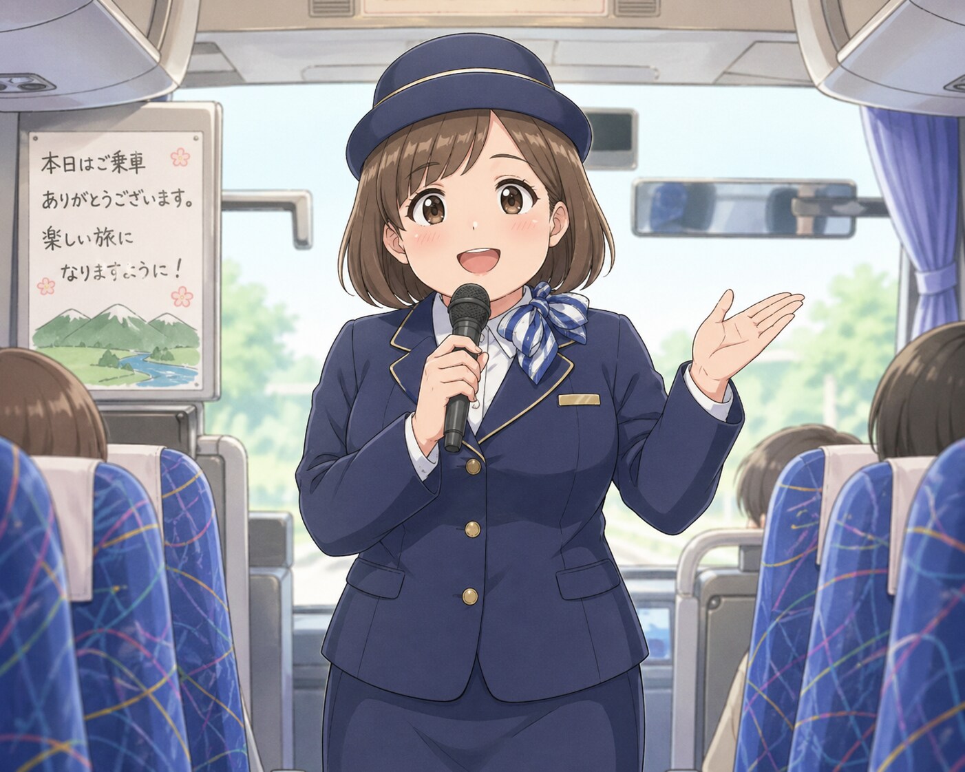ぽちゃバスガイド | の人気AIイラスト・グラビア