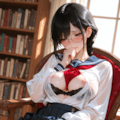 図書室でこっそりオナニー優等生💦 4枚目