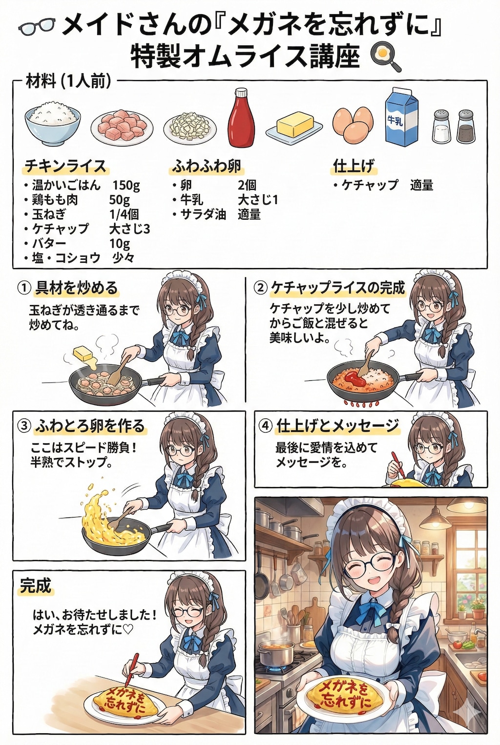 オムライスの(メイドさんの)作り方