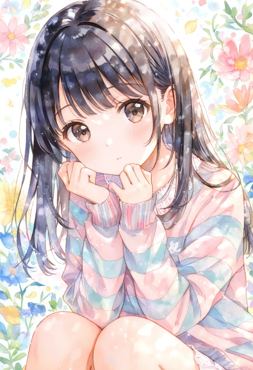 POP GIRL(水彩タッチ)(19) | の人気AIイラスト・グラビア