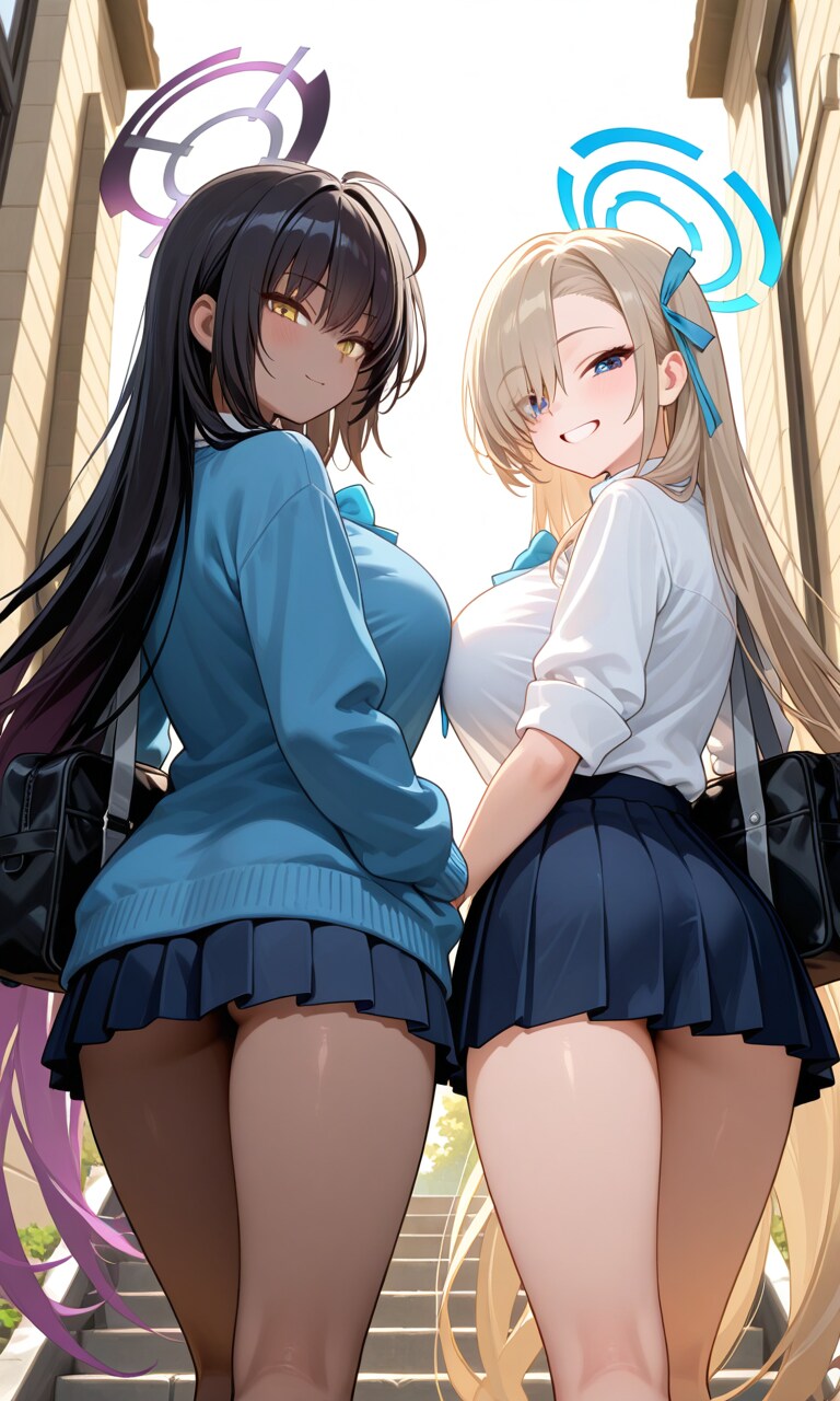 アスナとカリン　制服2