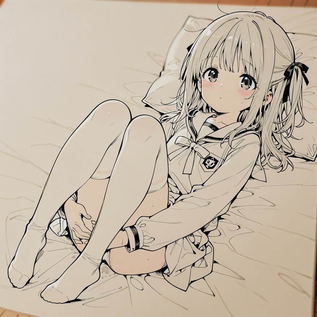 下書きの女の子