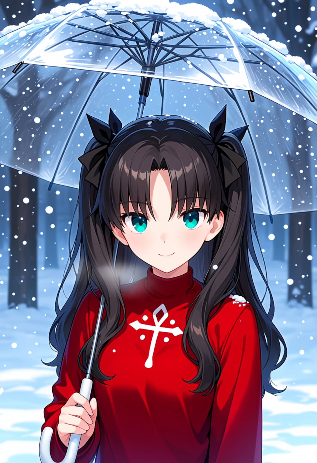 初雪と君と傘