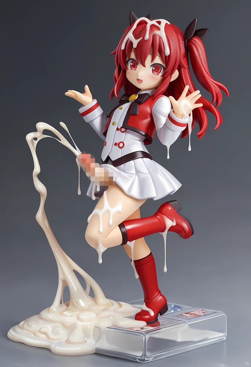 ふたなりフィギュアがセルフぶっかけ