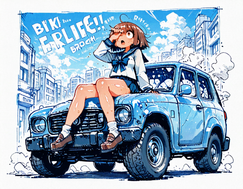 車と女の子